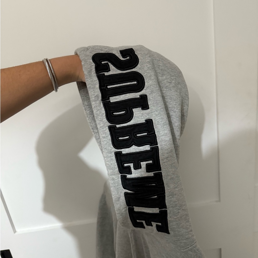 Supreme Gray Hoodie with Black Lettering
